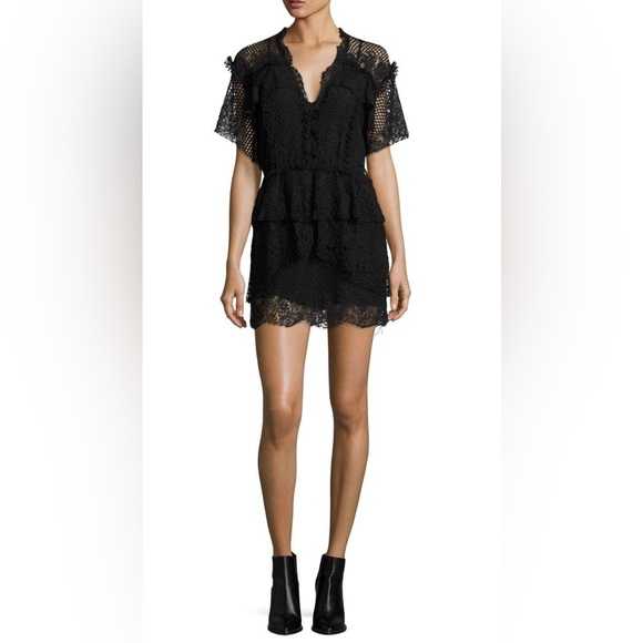 IRO PENNY LACE V-NECK MINI DRESS - Picture 1 of 4